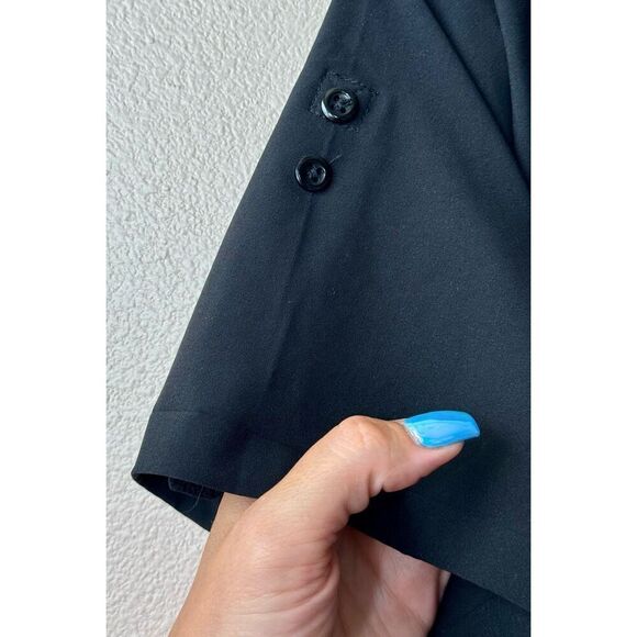 Albion Black Collar Roll Tab Short Sleeve Zipper Jogger Jumpsuit Women's M - Picture 4 of 13